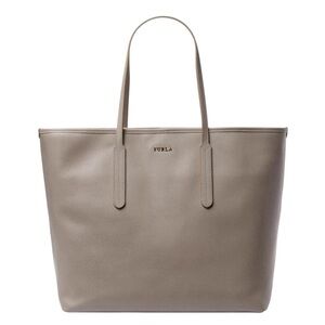 FURLA Ariana Large Open Tote Gray Saffiano Leather